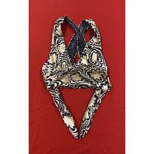 Urban Outfitters Women's V-Neck Velvet Floral Design Tie In Back Crop Top. Small